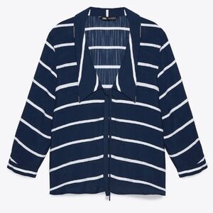 ZARA NAVY STRIPE BLOUSE XS